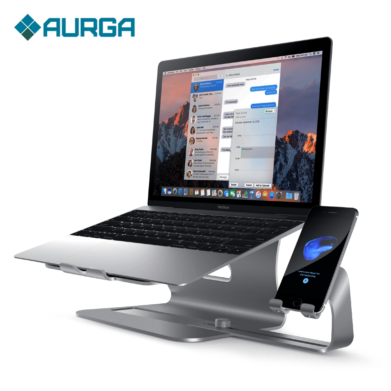 

Bestand 2 in 1 Laptop Stand MACbook Aluminum Alloy Heightened Base Portable Laptop Cooling Stand Notebook Stand