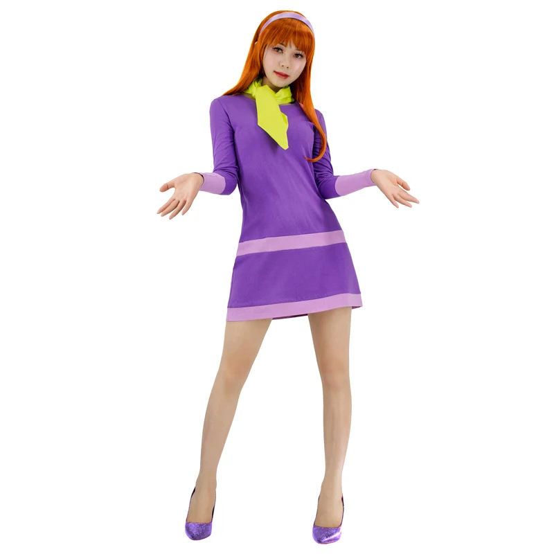 Женский костюм для косплея DAZCOS фиолетовое платье Дафни комплект униформы