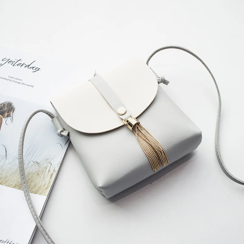 Женские кожаные сумки модные цветные на плечо с кисточками 2019 кошелек