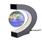 Магнитная левитация плавающая светодиодный карта мира Глобус C-образный свет антигравитационный магнитный шар Рождество День рождения украшение для дома подарок