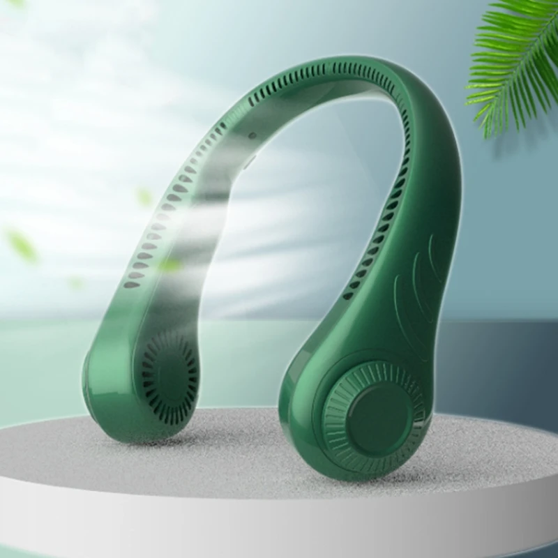 

Mini Bladeless Fan Neck Fan 2000MAh USB Rechargeable Fan Mute Sports Fans for Home Outdoor