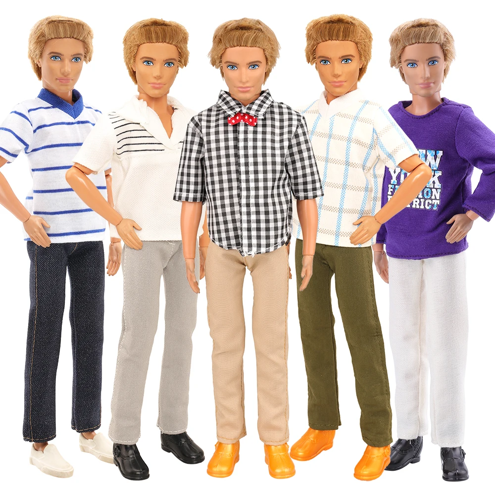 

Fashion Handmade 7 Item /Set Doll Accessories Kids Toys = 5 Random Ken Clothes + 2 Doll Shoes For Ken Dolls DIY Birthday Present