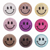 9pcs shiny cartoon cute smiling for diy iron on embroidered patches for hat jeans sticker clothes sew patch applique badge decor
