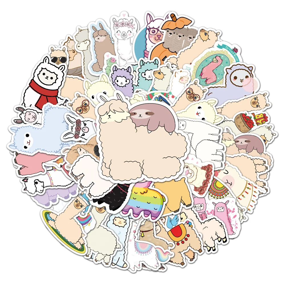 

10/30/50PCS Personality Fun Cartoon Alpaca Graffiti Notebook Skateboard Computer Mobile Guitar Toy Waterproof Sticker Wholesale