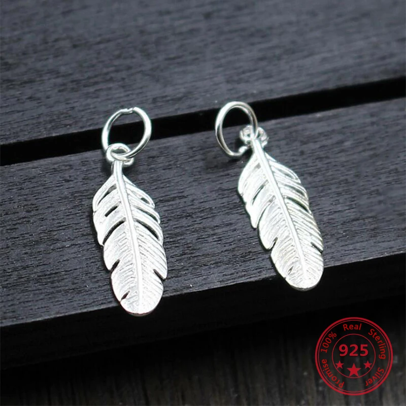 Подвеска из серебра 925 пробы с перьями 2 шт.|Ювелирная фурнитура и компоненты| |