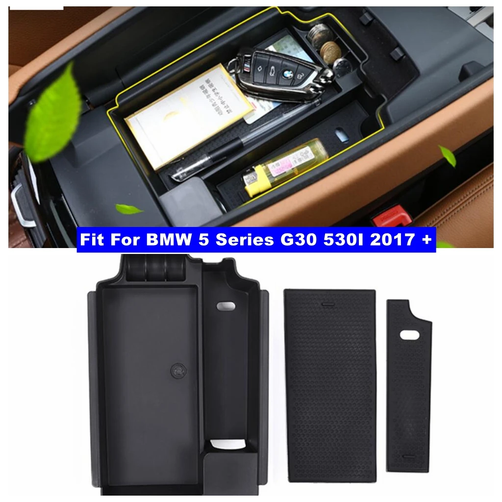 

Accessories Central Armrest Storage Box Plate Pallet Container Phone Tray Accessory Cover For BMW 5 Series G30 530I 2017 - 2021