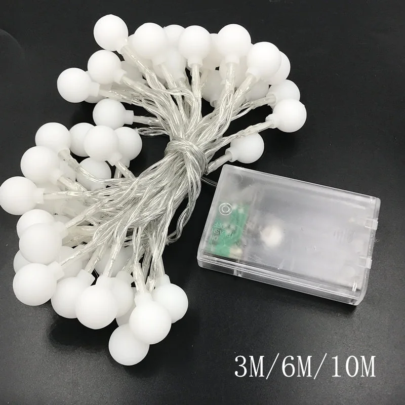 

3M 6M 10M Fairy Garland LED Ball String Lights Waterproof for Christmas Tree Wedding Home Indoor Decoration Battery Powered