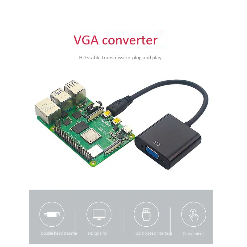 Кабель-адаптер Micro-HDMI к VGA видеоконвертер 1080P с аудиоразъемом USB кабель питания для