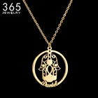 Ожерелье женскоемужское из нержавеющей стали, классическое колье с изображением ручного Фатимы и сглаза с отверстиями, бижутерия, хороший подарок на день рождения