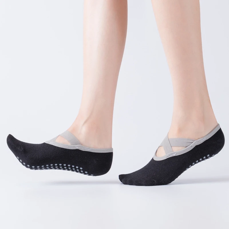 4 пары женские носки для йоги Нескользящие однотонные танцев пилатеса удобные