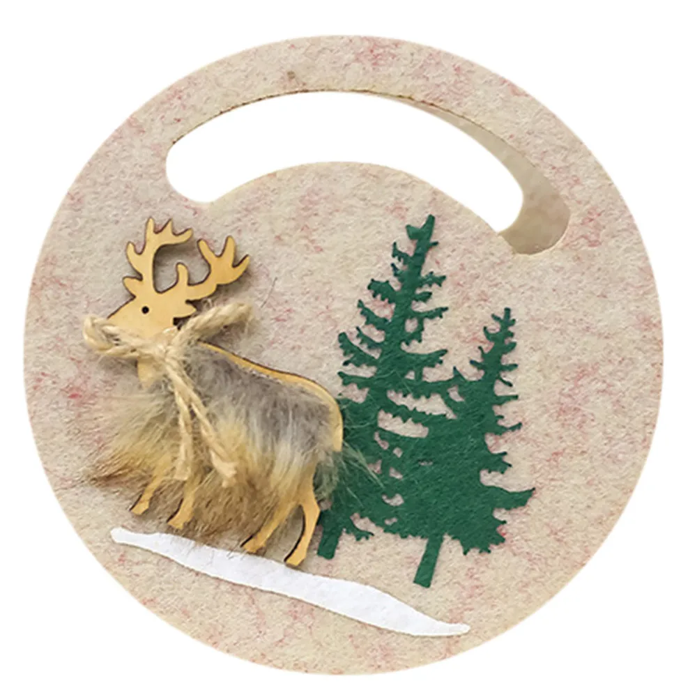 Рождественская фетровая сумка для конфет портативный фетровый подарок стильный