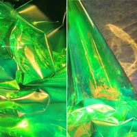 0 15mm tpu fabric pvc fluorescent green waterproof diy reflective clothes bags raincoat decor laser plastic designer fabric