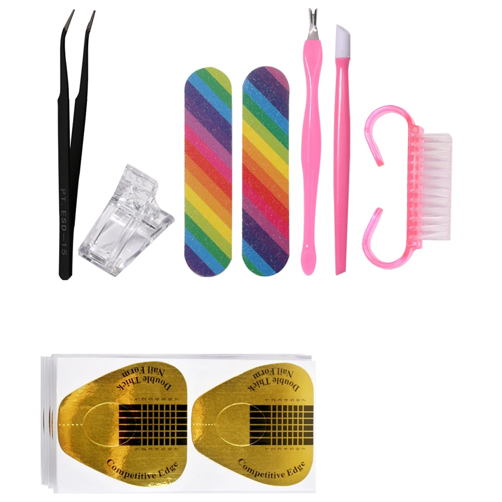 

1set Acrylic Gel Poly Nail Gel Kit Nail Extension Glitter Gel Nail Gel UV Building Jelly Gel Polish Enhancement Manicure Set