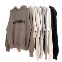 fw21 new fashion knit pullover kanye west hoodie sweatshirt knit lettered print hip hop loose unisex oversize knitted hoodie