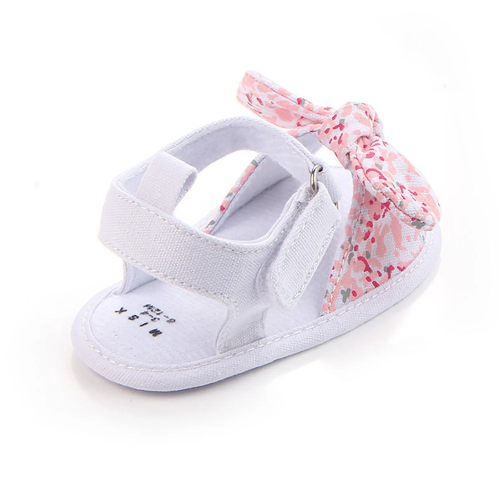 

25# Bowknot Floral Printed Buckle Strap Boys Girls Shoes Breathable Soft Non-slip Rubber Sandals Summer Flat Children Shoes