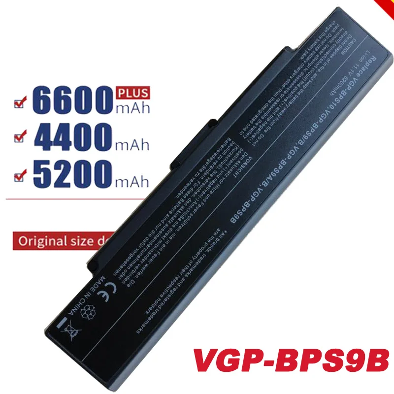 5200 мАч черный VGP BPS9/S Аккумулятор для ноутбука sony VAIO VGN CR13/L BPS9A/S BPS9/B BPL9 BPS9A/B