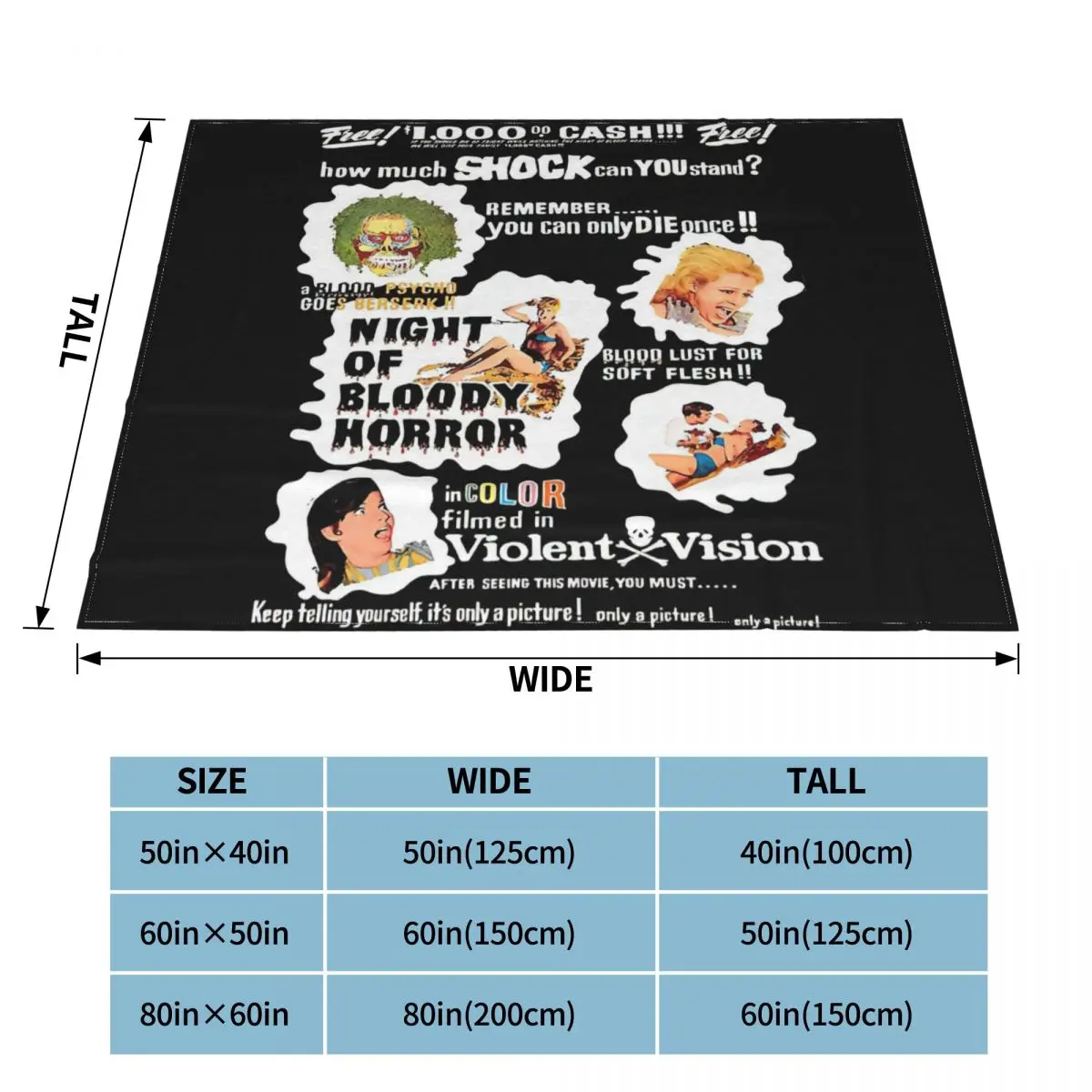 Ночник кровавого ужаса фланелевые гобелены домашний декор кемпинг в машине