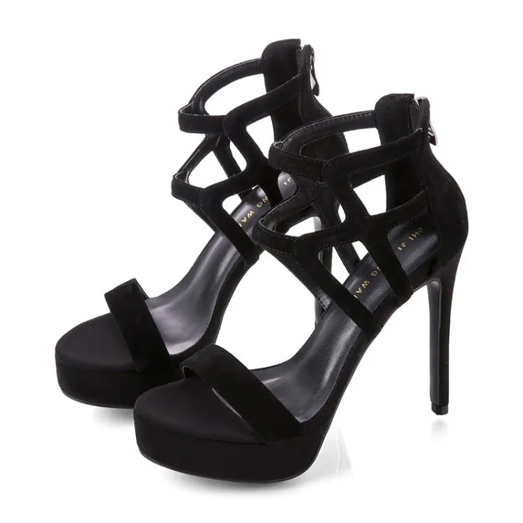 Босоножки с открытым носком на высоком каблуке Модные непромокаемые сандалии