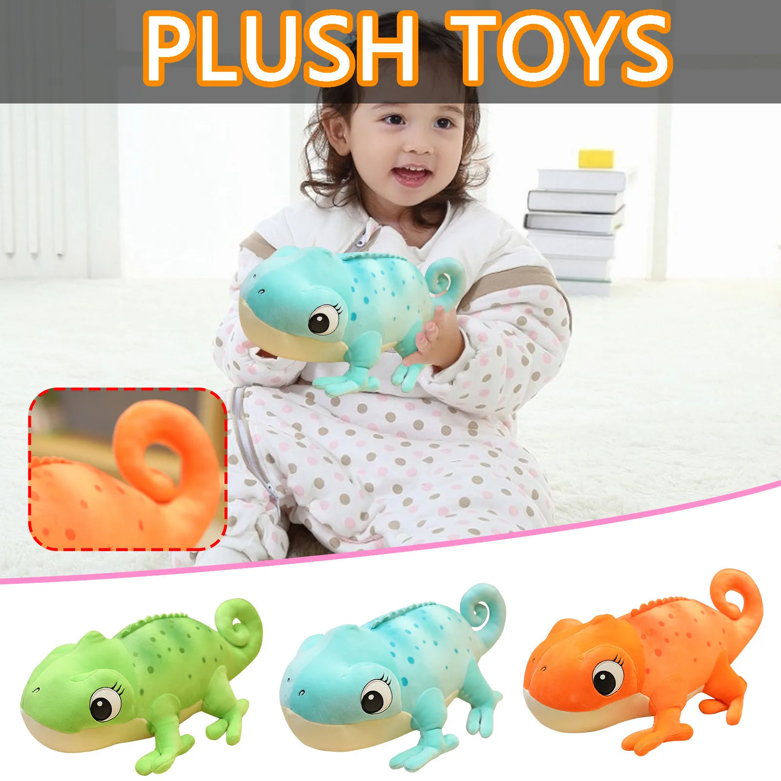 

Adult Children Cute Chameleons Plush Animal Toys Kids Soft Stuffed Animal Dolls Boys Girls Holiday Gifts игрушки для девочек