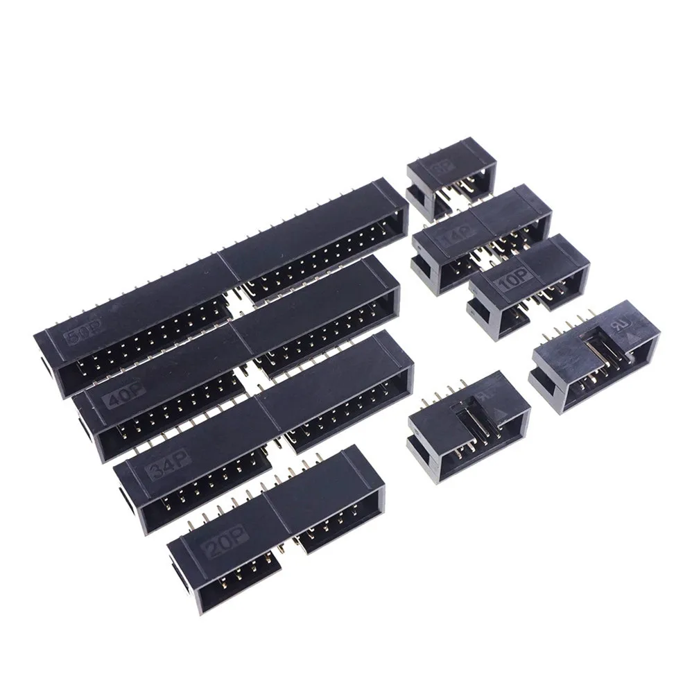 10 шт. 2 54 мм 6 8 12 14 16 20 24 26 30 34 40 50 позиция 180 градусов оболочка PCB IDC разъем