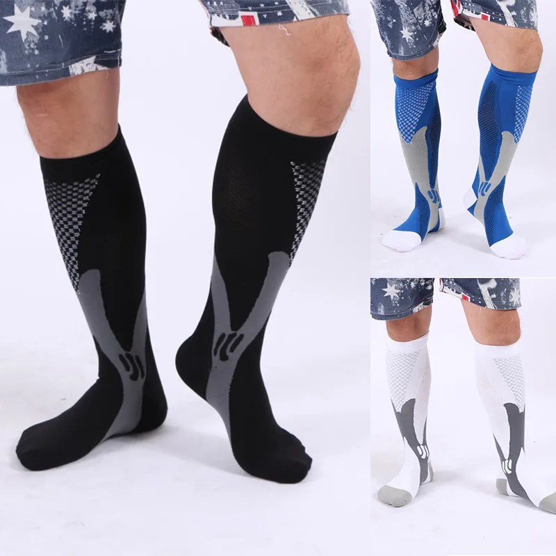

Leg Support Stretch Compression Socks Men Women Running Athletic Medical Pregnancy Travel Football Breathable Adult Sports Socks