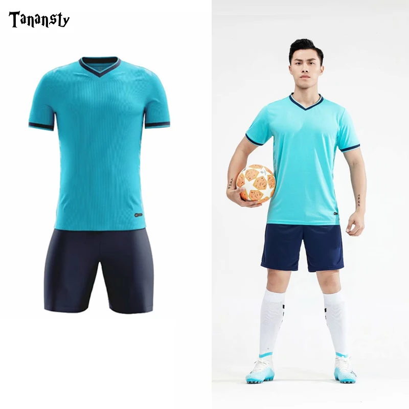 

DIY 2021 Men Soccer Jersey Boys Football Clothes Set Kids Futbol Training Uniforms Children Adult Suit Soccer Customized Set