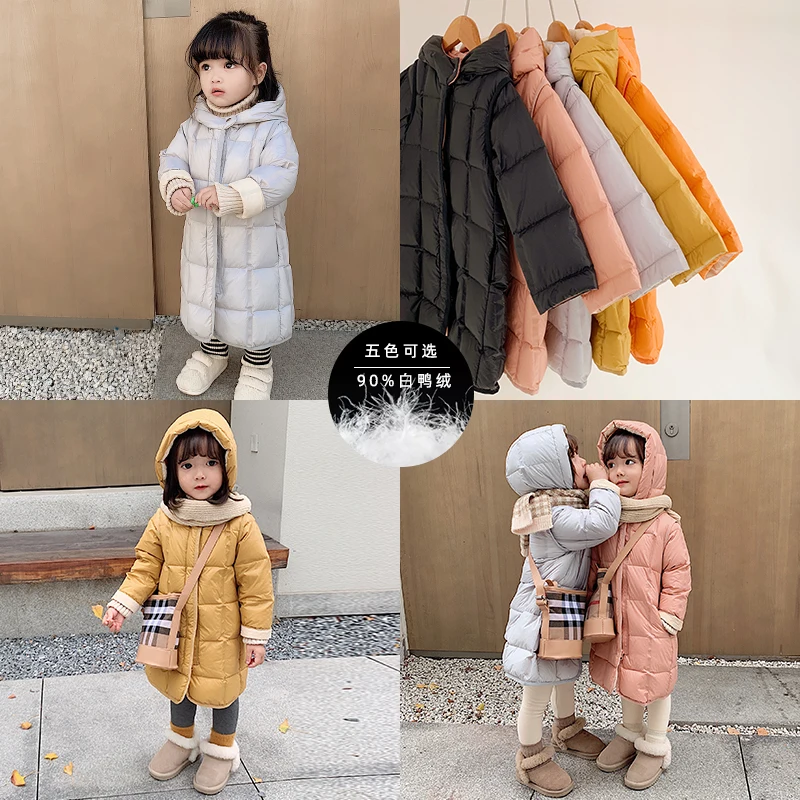 Новинка 2019 г. детское длинное пуховое пальто зимняя плотная теплая верхняя
