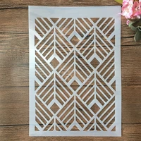 a4 29cm square line texture diy layering stencils wall painting scrapbook embossing hollow embellishment printing lace ruler