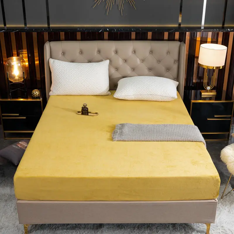 

Фланелевая плотная постельное белье, размер King Size, протектор матраса, однотонная, однотонная, окрашенная, плюшевая простыня sabanas cama 150, 1 шт.