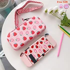 Прямая поставка, розовая Защитная сумка для хранения клубники для консоли Nintendo Switch со шнурком, чехол для переноски, аксессуары для игр