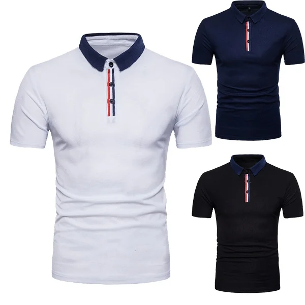 

ZOGAA Business Mens Polo Shirt Brand Clothing Summer Short-sleeved Patchwork Polo Para Male Lapel Slim Cotton Casual Polo Hombre