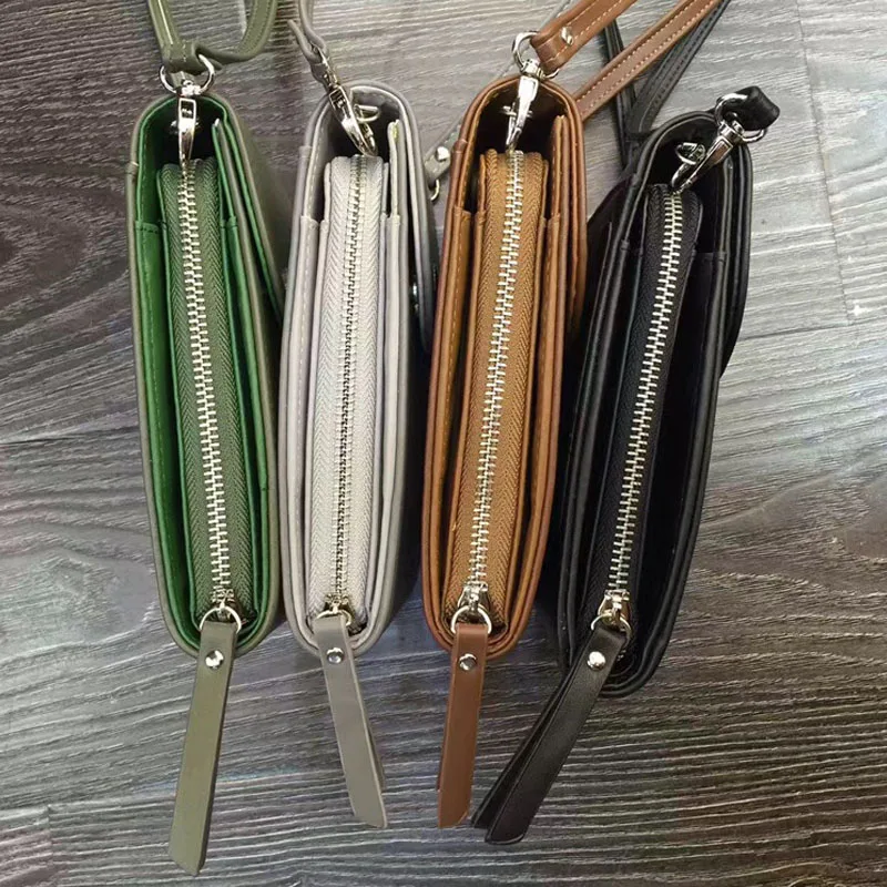 Мини-сумка для телефона чехол Женский однотонный клатч из искусственной кожи