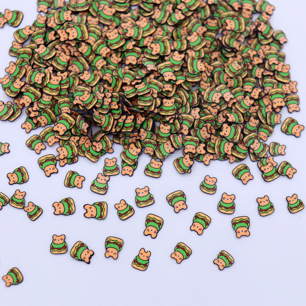 Кусочки медведя 10 г поставки слаймов игрушка полимерная глина Мультяшные