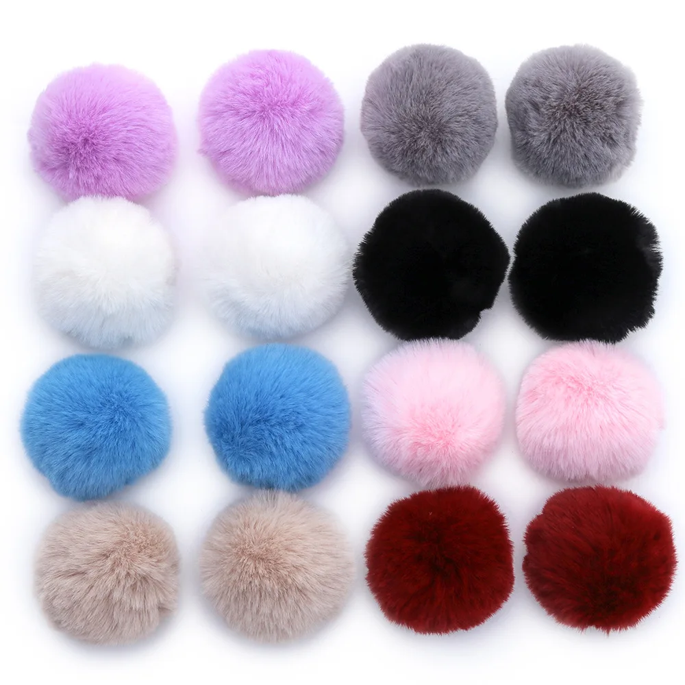 Pompom 8cm Fluffy Faux Fur Ball 80mm Big Soft Pompon DIY Pompons For Keychain Sewing On Scarf Hats Shoes Apparel Craft Supplies