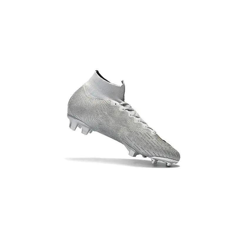 Оригинальные мужские футбольные бутсы тренировочные шипы Детские Phantom Sneaker High Neymar ZUSA 18+ AG Futzalki великолепные футбольные туфли - Цвет: Серебристый