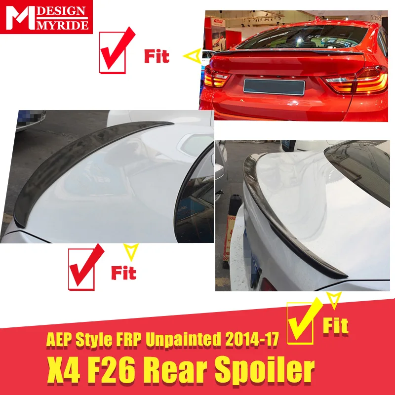Для BMW F26 X4 sedan duckbill спойлер багажника FRP Неокрашенный AEP стиль глянцевый черный