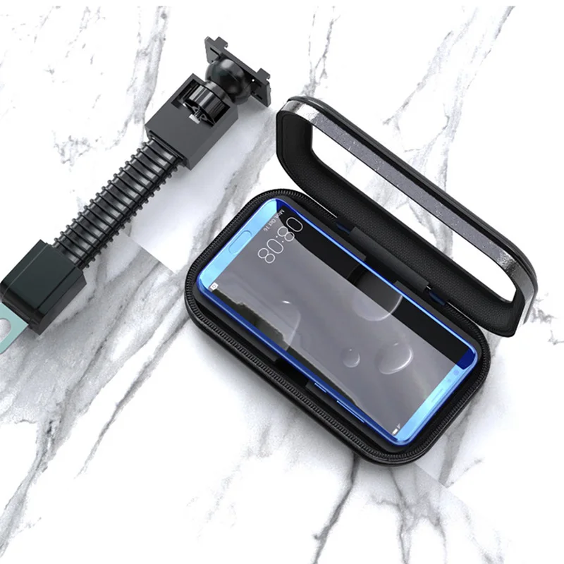 smoyng waterproof motorcycle bicycle phone holder bag stand mobile bike moto handlebar mirro support mount for iphone xr 8plus free global shipping