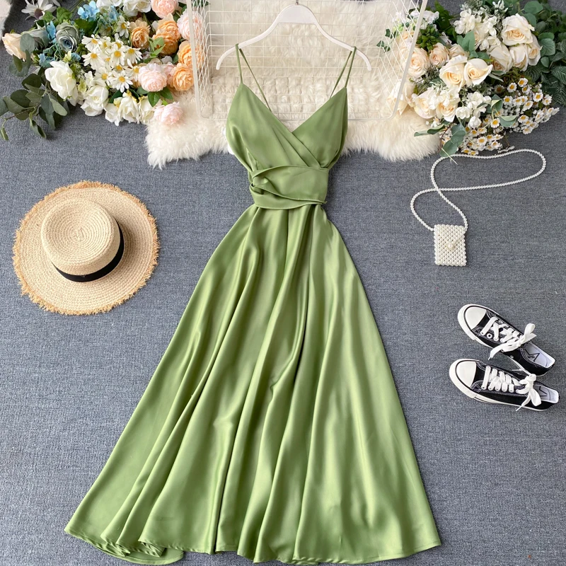 Богемное тонкое летнее Бандажное Макси-Платье с V-образным вырезом и открытой