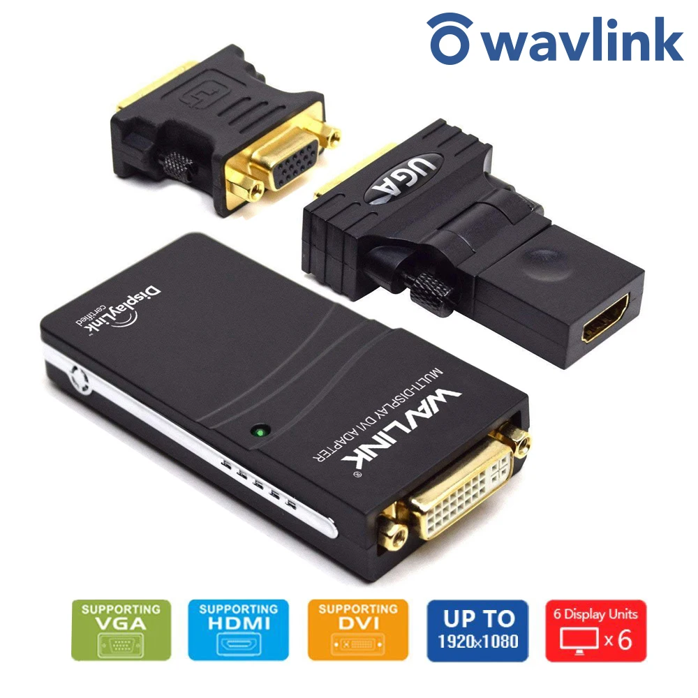 Wavlink USB 2 0 к VGA/DVI/HDMI совместимый видео графический адаптер несколько мониторов