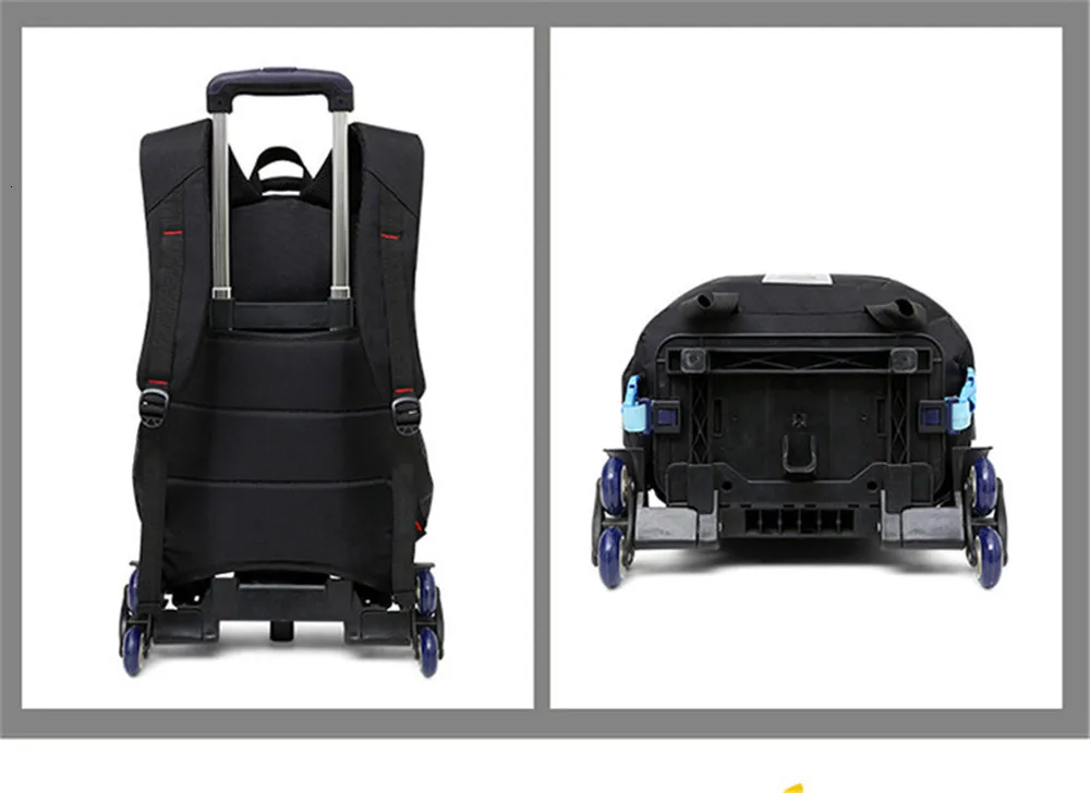 Рюкзак со съемными колесами 2/6 детские школьные сумки для мальчиков и девочек