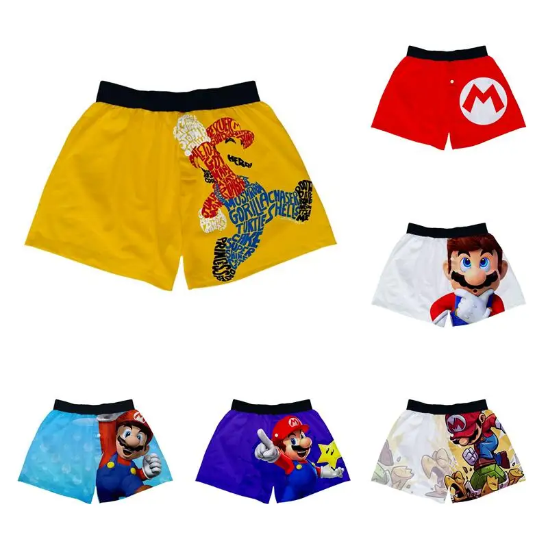 Мужские трусы-боксеры Super Mario с аниме принтом свободное дышащее нижнее белье для