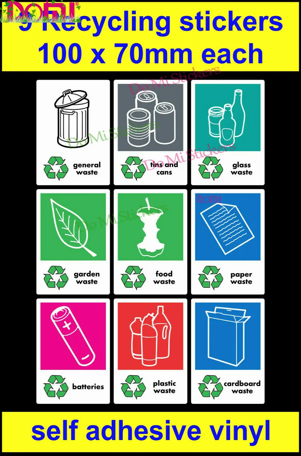 

Recycling Stickers for Your School, Office, Home Bins, WRAP - 200 X 140mm Each