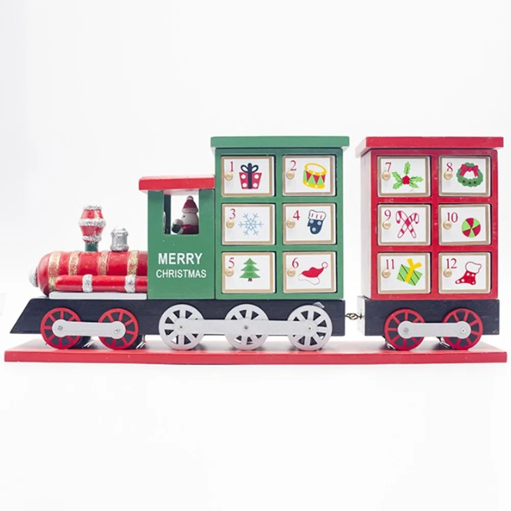 Деревянные рождественские украшения со шлейфом с Адвент-календарем 42*10*19 см 1 шт. |