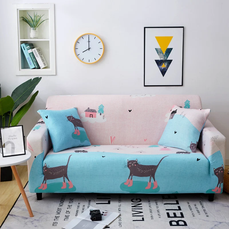 С мультяшными принтами покрывала для дивана стрейч протектор мебели полиэстер