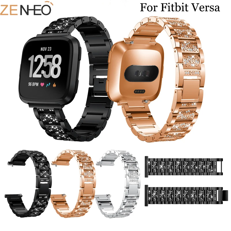 Металлический роскошный женский браслет на запястье из сплава для Fitbit Versa со сменным ремешком для часов Fitbit Versa 2/Lite