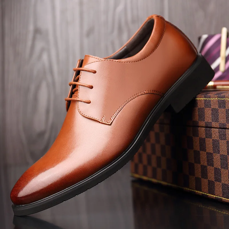 Mens Shoes Genuine Leather Wedding Dress Elevator Shoes for Men Black Brown Classic Men Business Shoes Formal Oxford Comfort