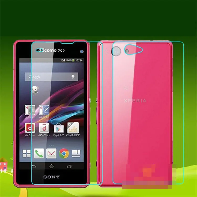 With Retail Package 2pcs/lot Front & Back Tempered Glass Screen Protector for Sony Xperia Z1 Compact mini M51W D5503 Film | Мобильные