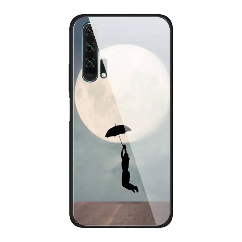 

Moon at night Phone Case For Huawei Mate 9 10 lite 20Pro&Tempered Glass Back Cover For Honor 7A 8X 9 10 V10
