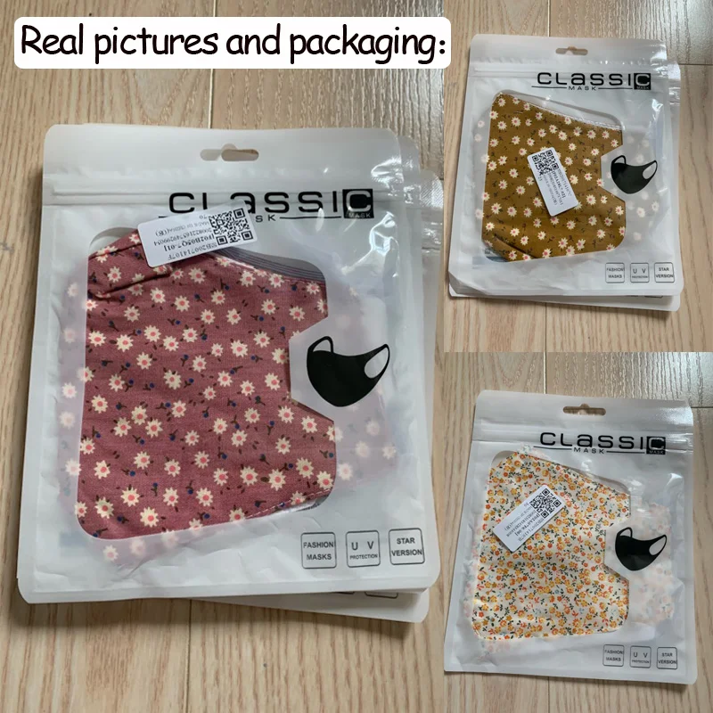 

Adult Woman Floral Print Adjustable Washable Breather Face Mask Bandage Cloth Face Mask Reusable Mouth Mask Washable Mouth Cover