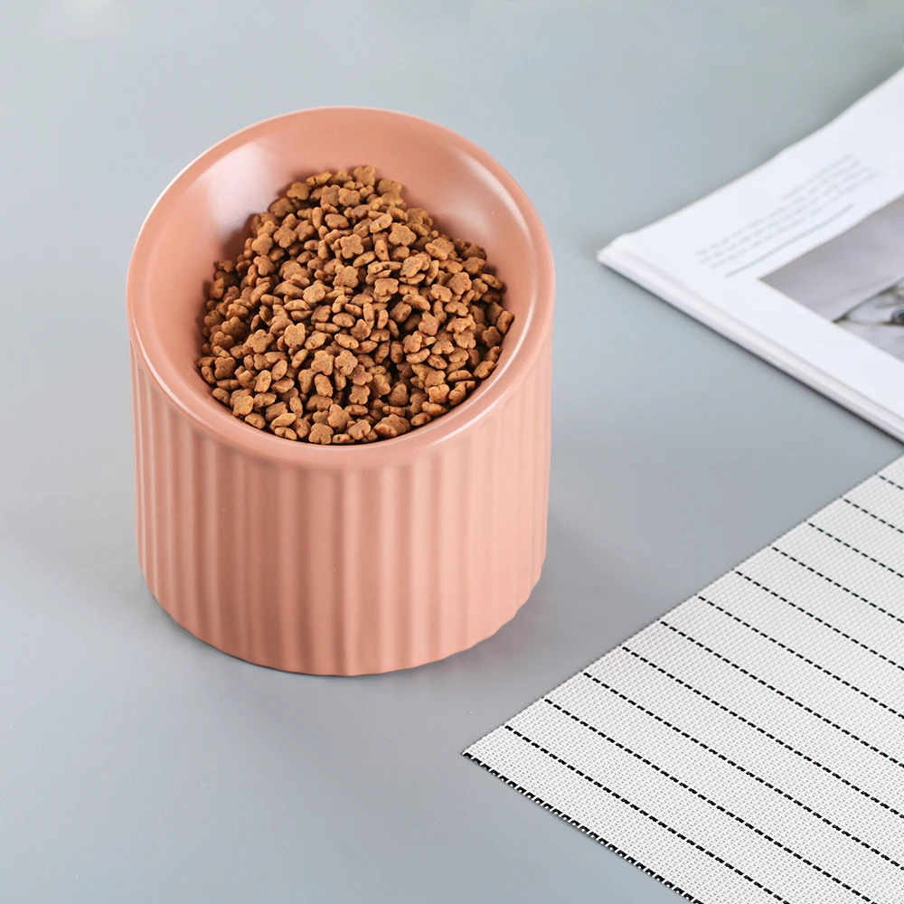 Керамическая наклонная повышенная миска для кошек и собак воды с приподнятым